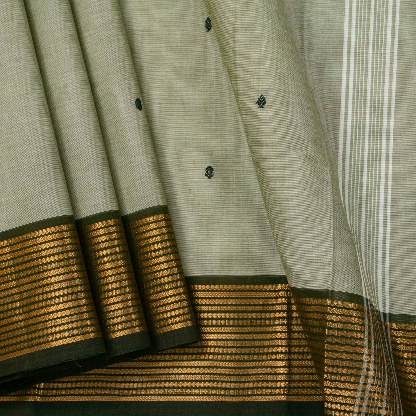 Green Kanchi Cotton Saree For Festive Wear PV MM KC 410