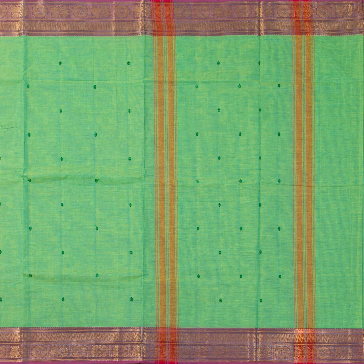 Green And Mauve Kanchi Cotton Saree For Festive Wear PV MM KC 490