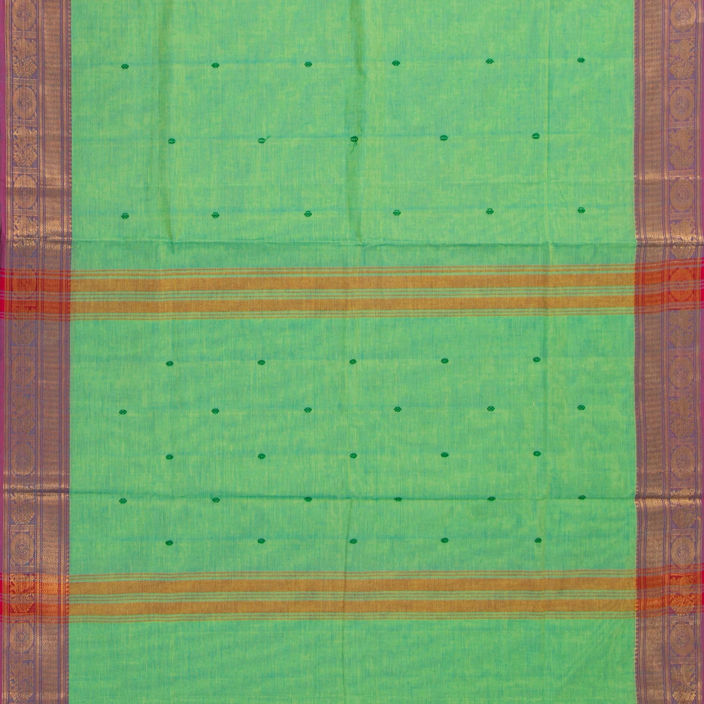 Green And Mauve Kanchi Cotton Saree For Festive Wear PV MM KC 490