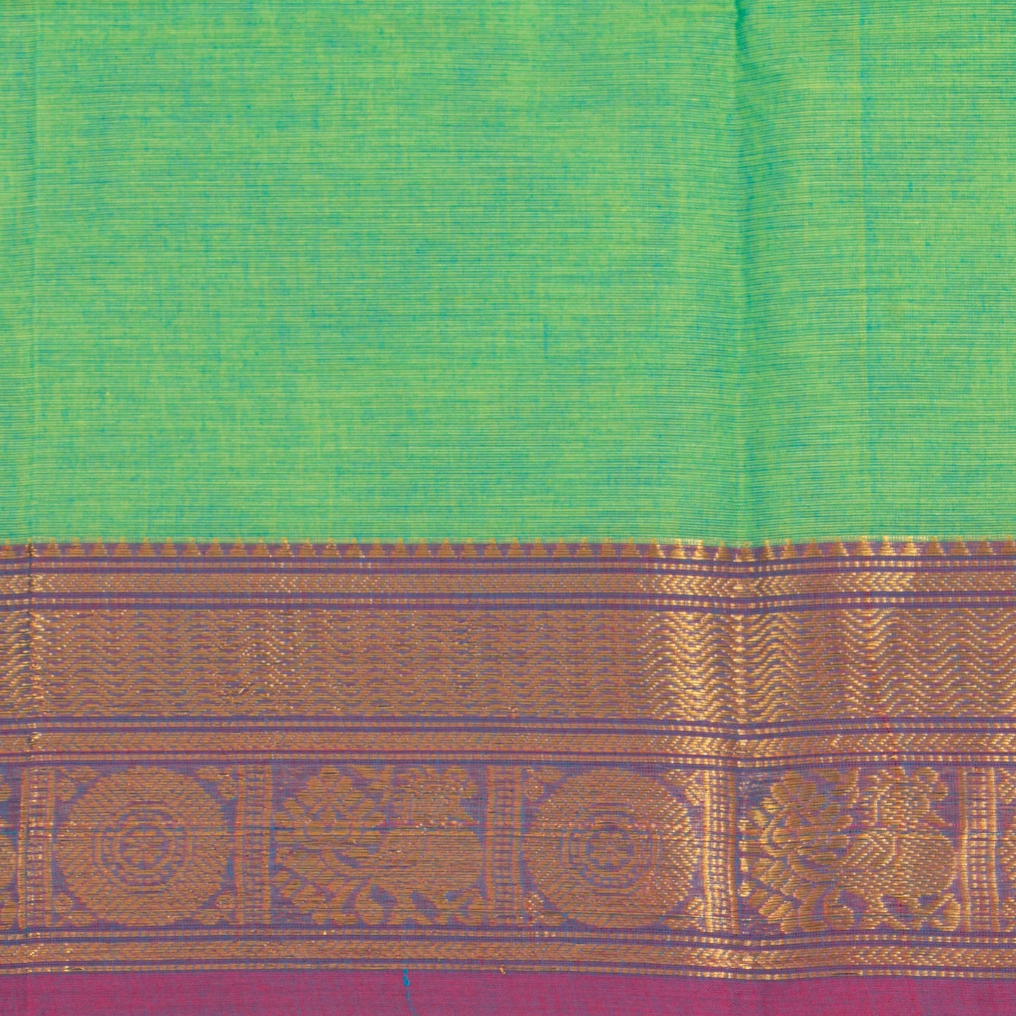 Green And Mauve Kanchi Cotton Saree For Festive Wear PV MM KC 490