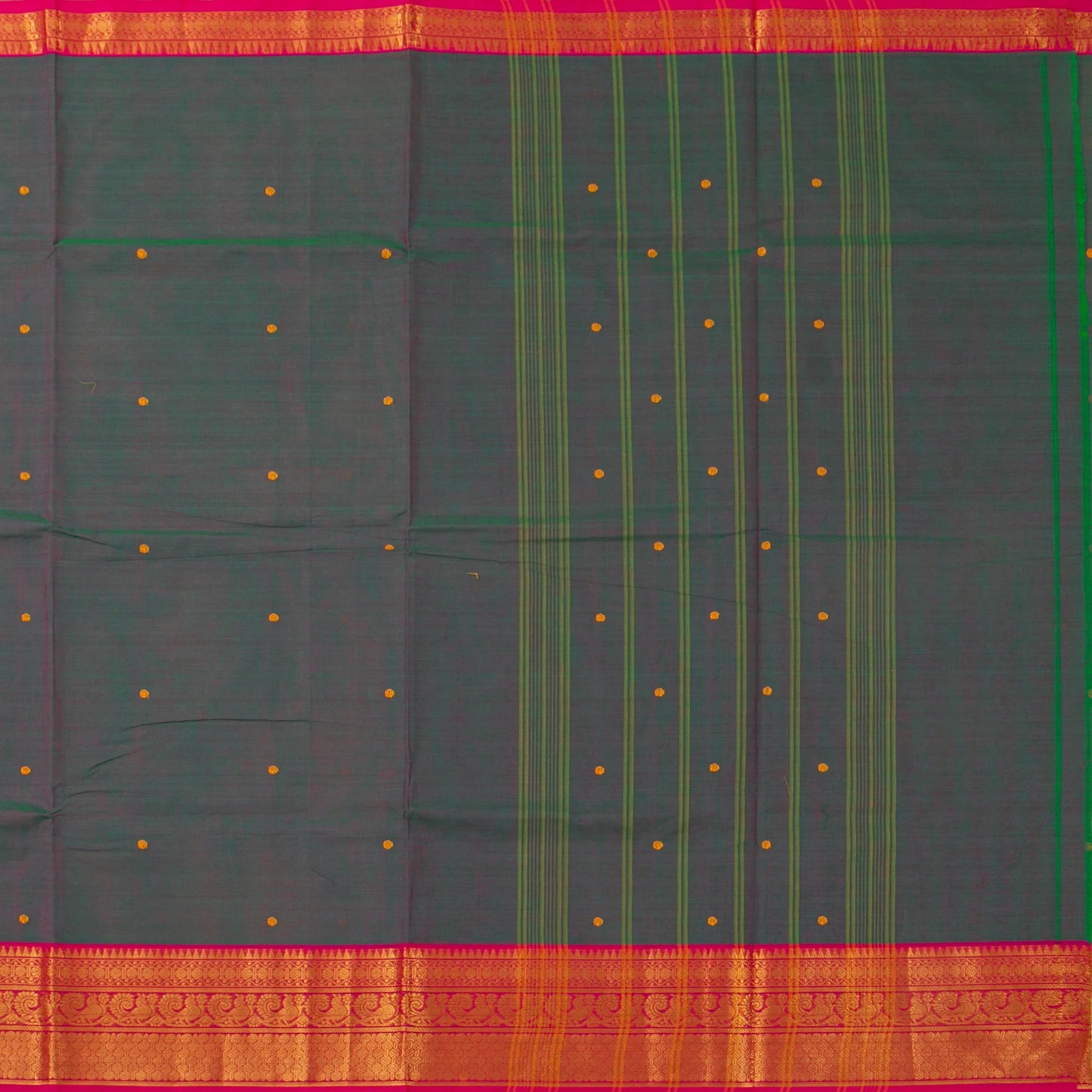 Blue And Pink Kanchi Cotton Saree For Festive Wear PV MM KC 523