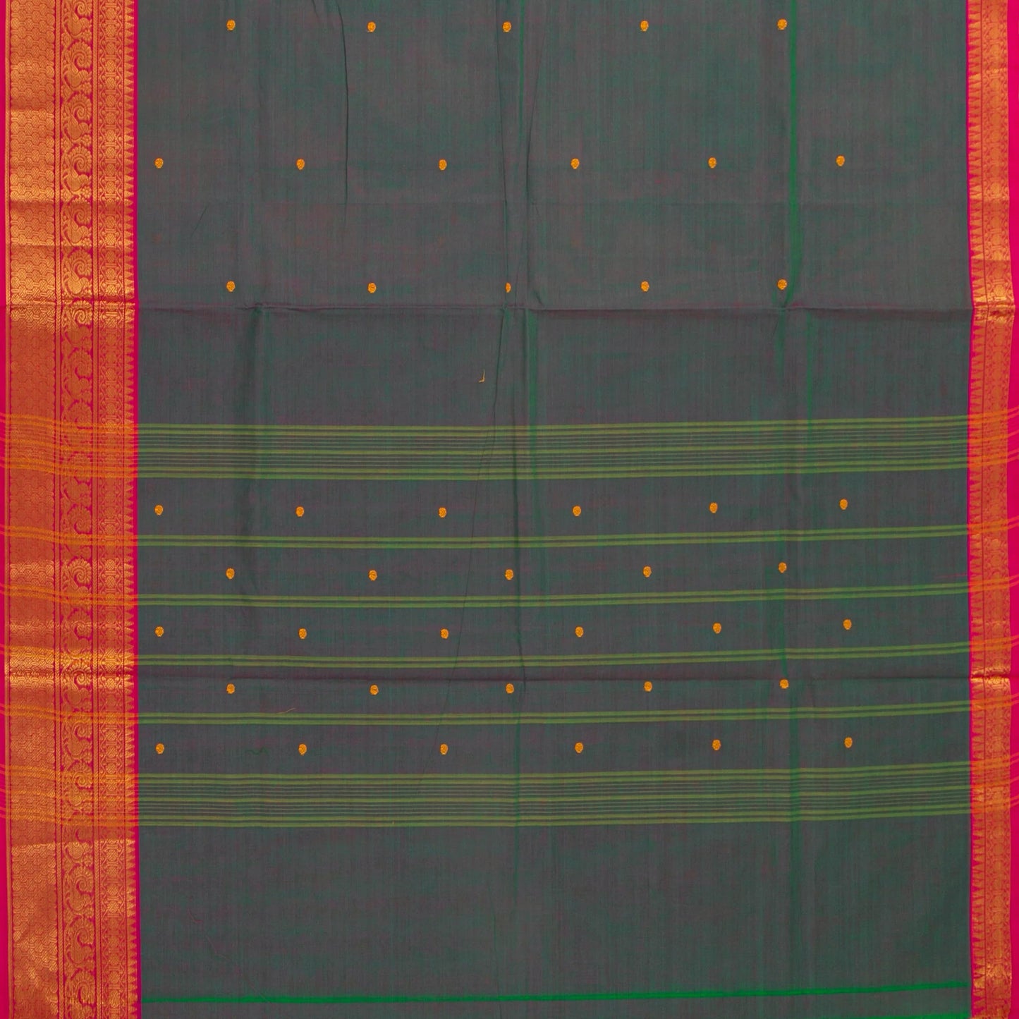 Blue And Pink Kanchi Cotton Saree For Festive Wear PV MM KC 523