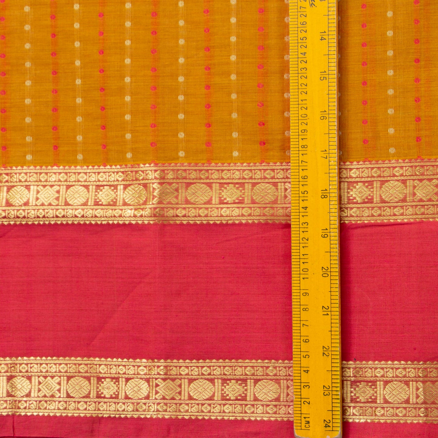Mustard And Pink Lakshadeepam Kanchi Cotton Saree PV RSP KC 243