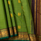 Parakeet Green And Dark Purple Kanchipuram Silk Saree For Wedding Wear PV VIS 104