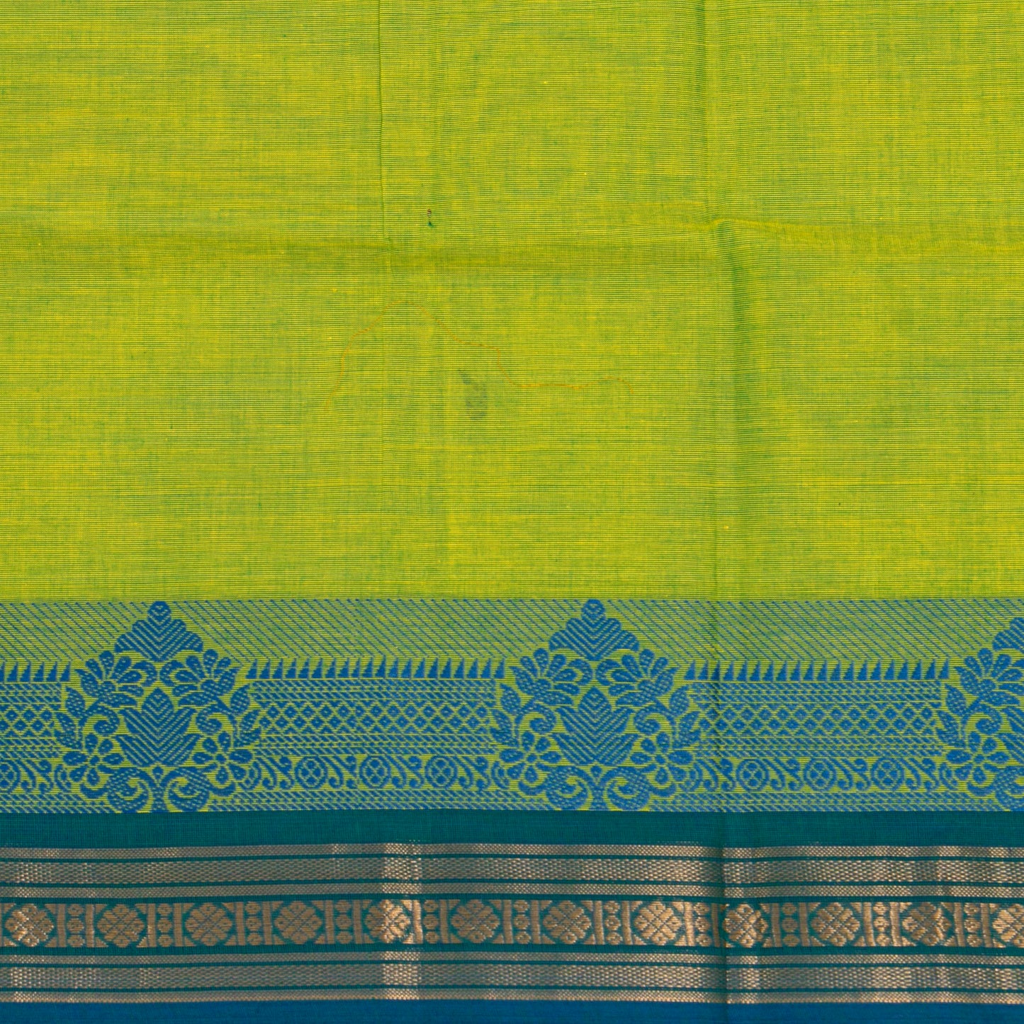 Green And Blue Kanchi Cotton Saree For Festive Wear PV MM KC 593