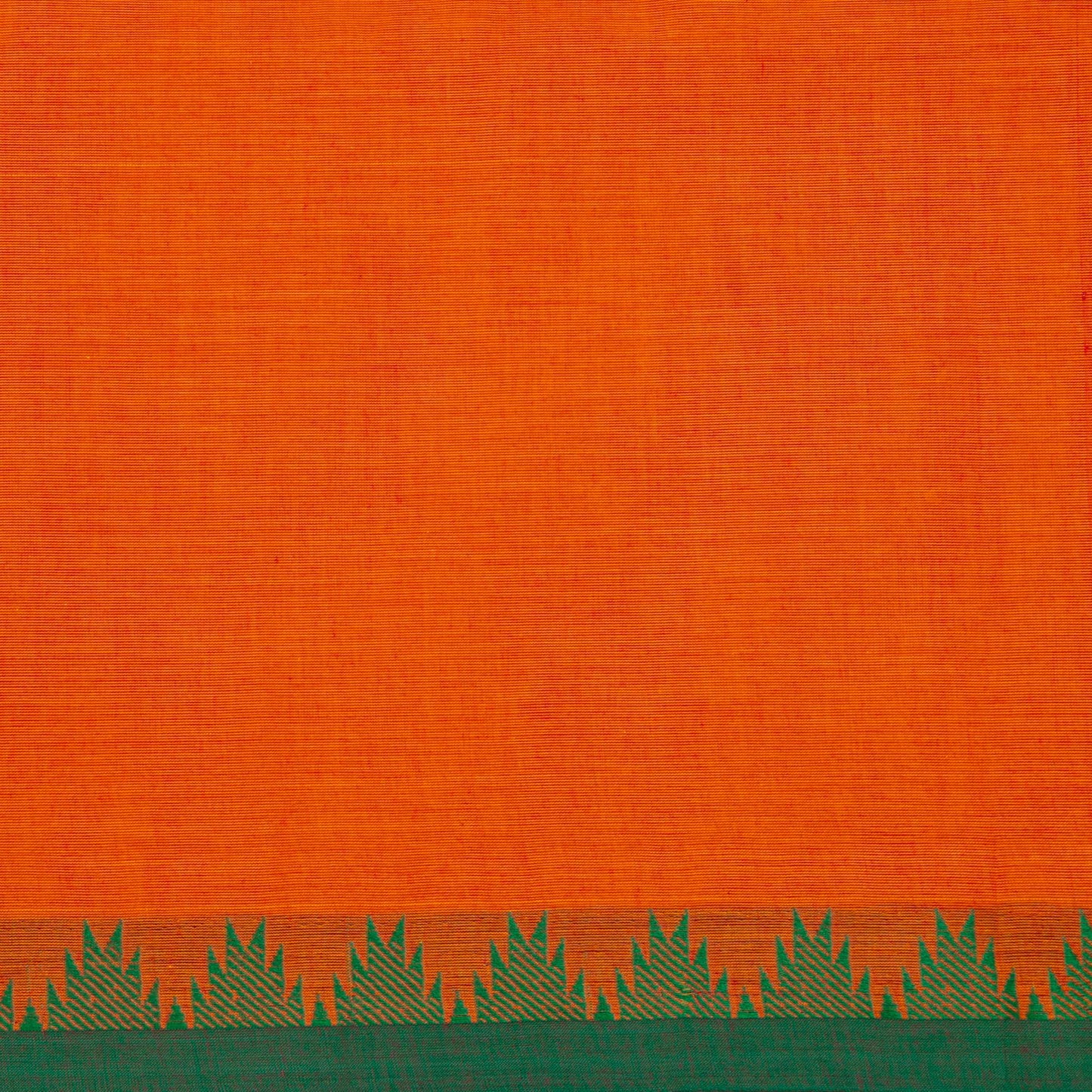 Orange And Green Kanchi Cotton Saree For Festive Wear PV MM KC 522 - Cotton Saree - Panjavarnam PV MM KC 522