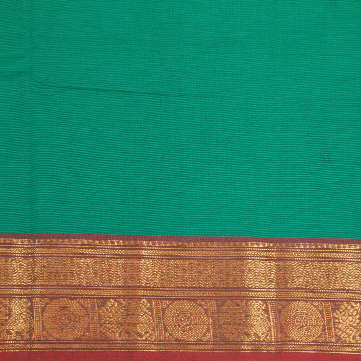 Green Kanchi Cotton Saree Ganga Jamuna Border For Festive Wear PV MM KC 498 - Cotton Saree - Panjavarnam PV MM KC 498