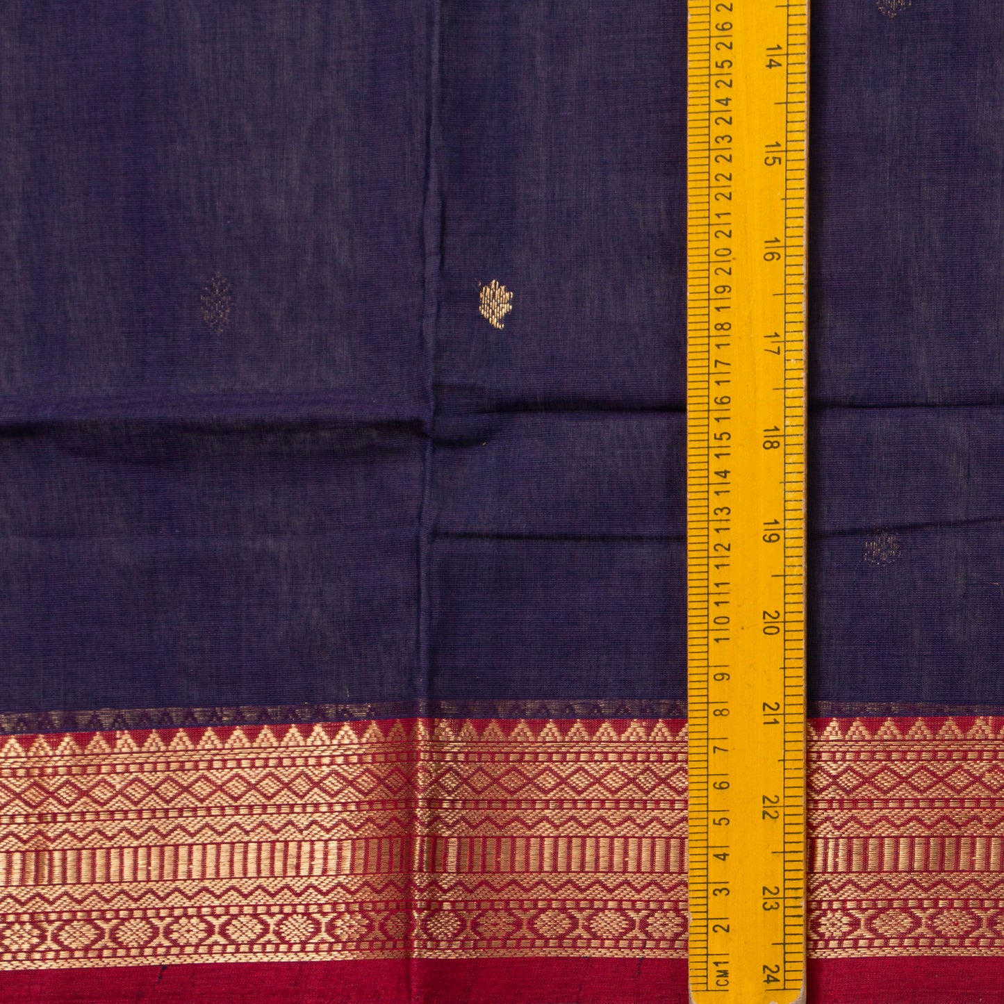 Blue And Maroon Kanchi Cotton Saree PV RSP KC 244
