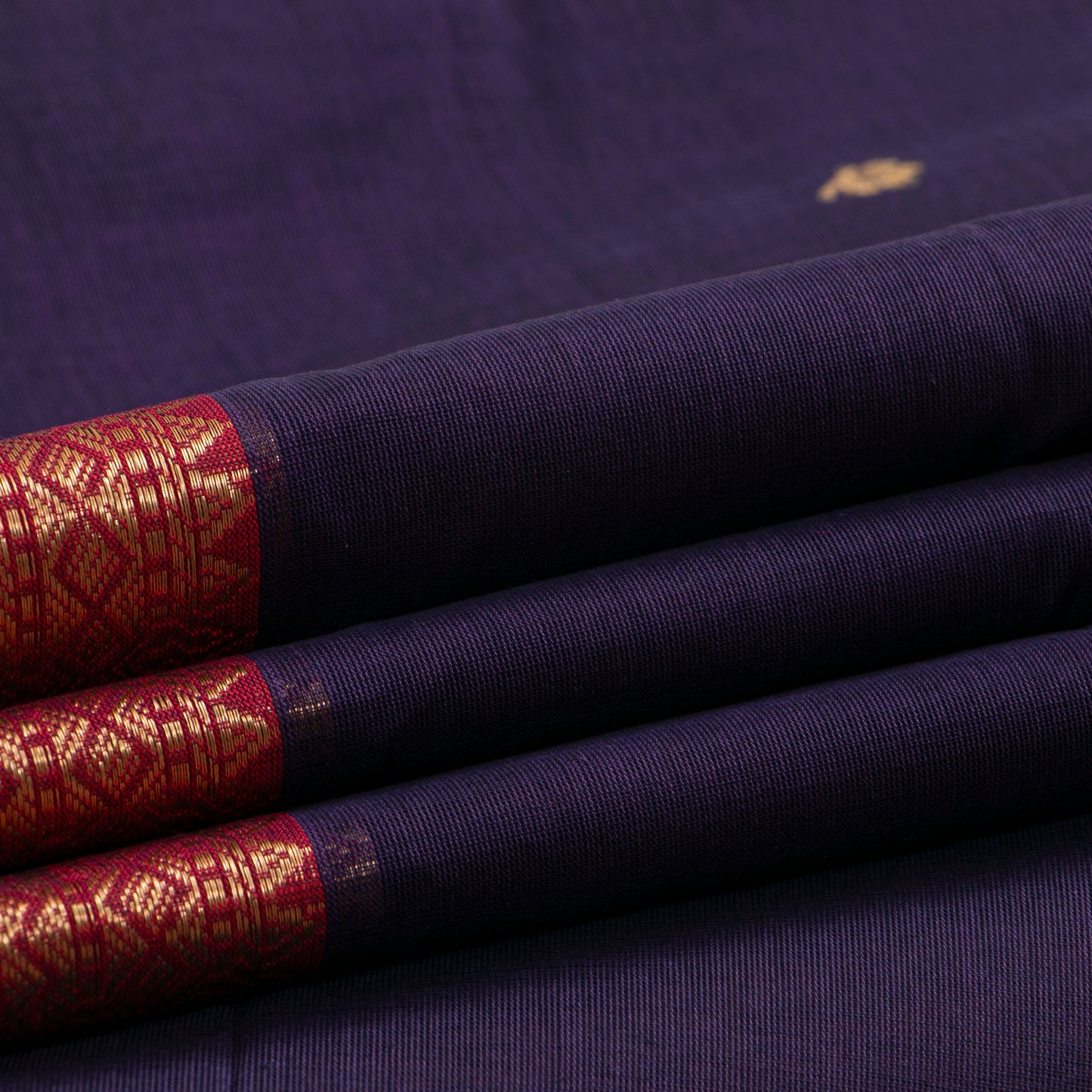 Blue And Maroon Kanchi Cotton Saree PV RSP KC 244