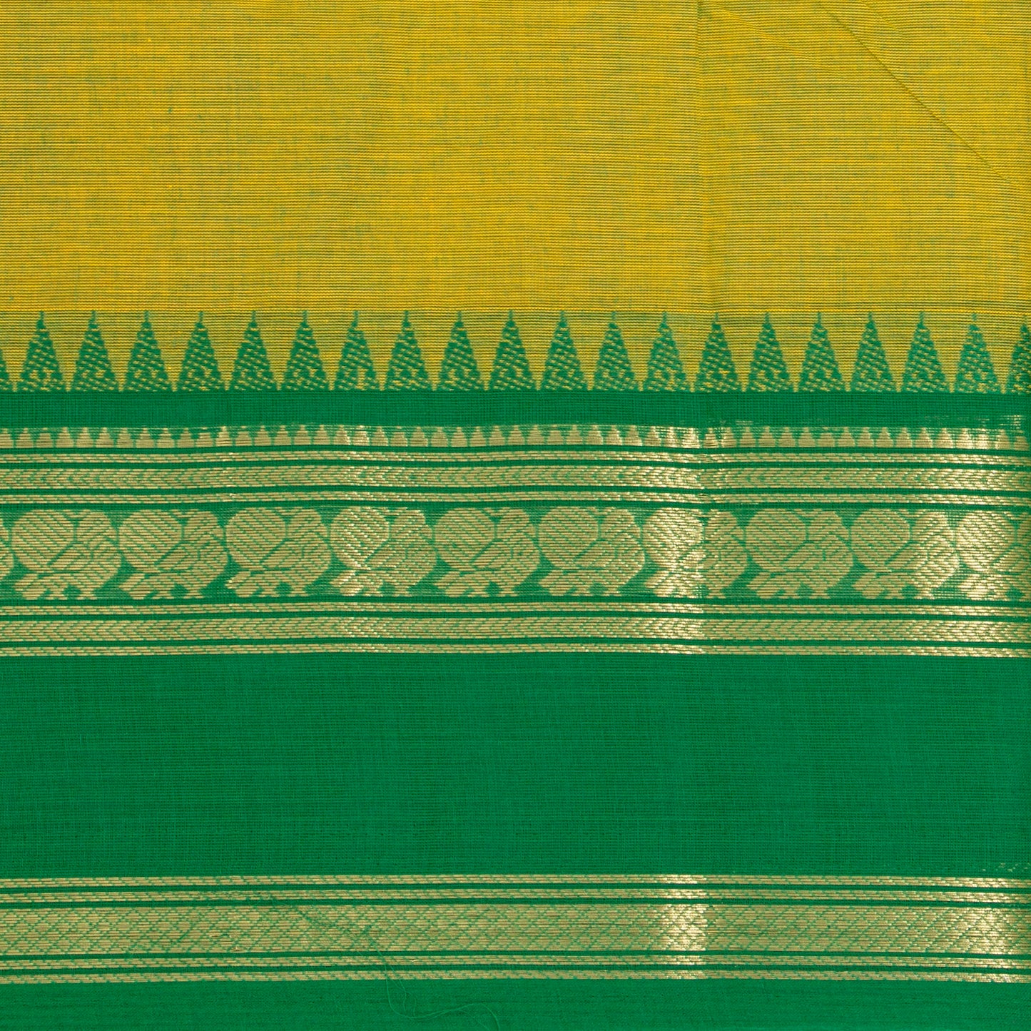 Green Kanchi Cotton Saree For Festive Wear PV MM KC 555