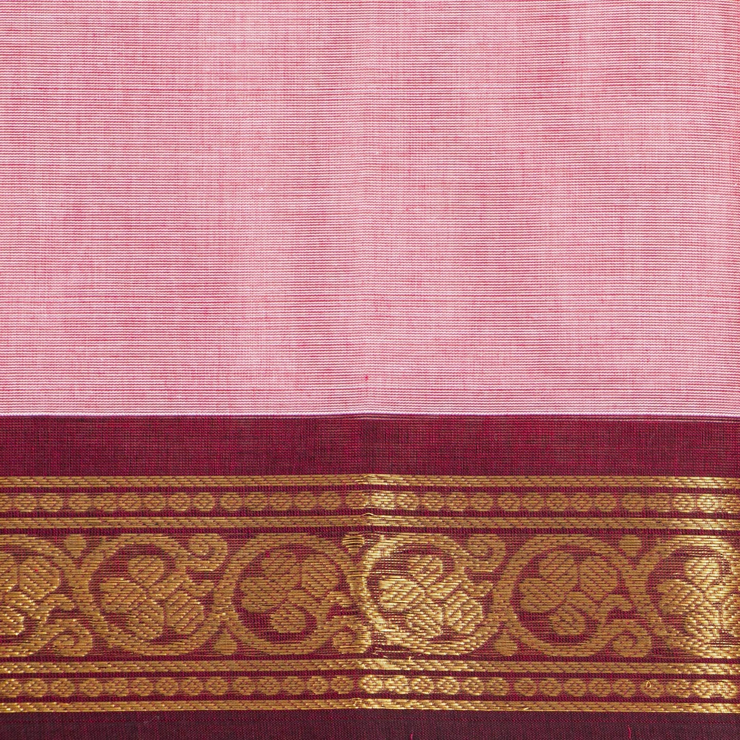 Pink And Maroon Kanchi Cotton Saree For Festive Wear PV MM KC 511 - Cotton Saree - Panjavarnam .PV MM KC 511