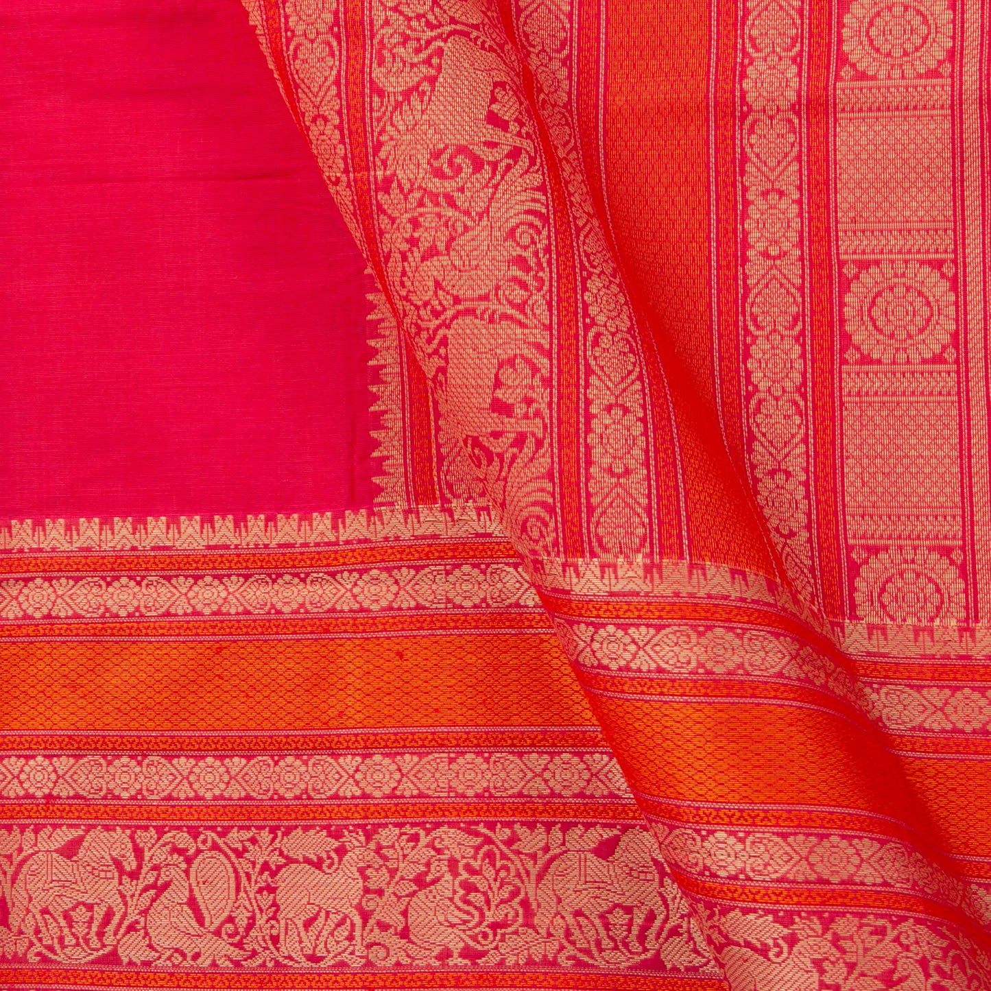 Pink Kanchi Cotton Saree PV RSP KC 240