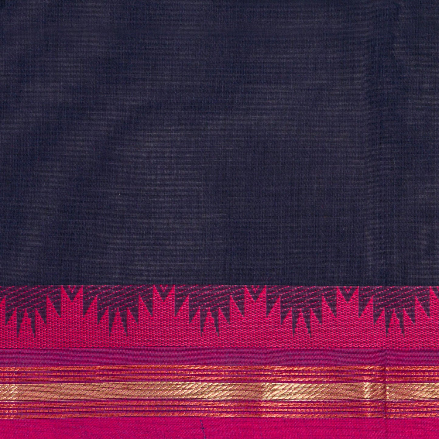 Blue And Pink Kanchi Cotton Saree For Festive Wear PV MM KC 562