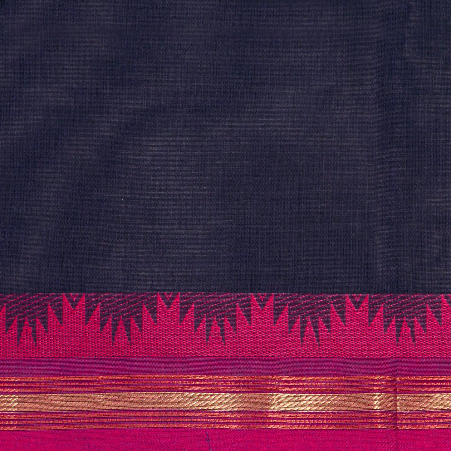 Blue And Pink Kanchi Cotton Saree For Festive Wear PV MM KC 562 - Cotton Saree - Panjavarnam PV MM KC 562
