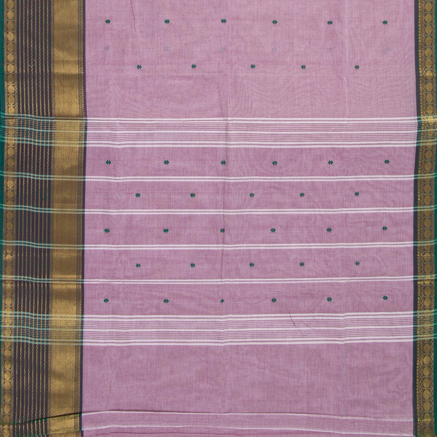Lilac And Teal Kanchi Cotton Saree For Festive Wear PV MM KC 554