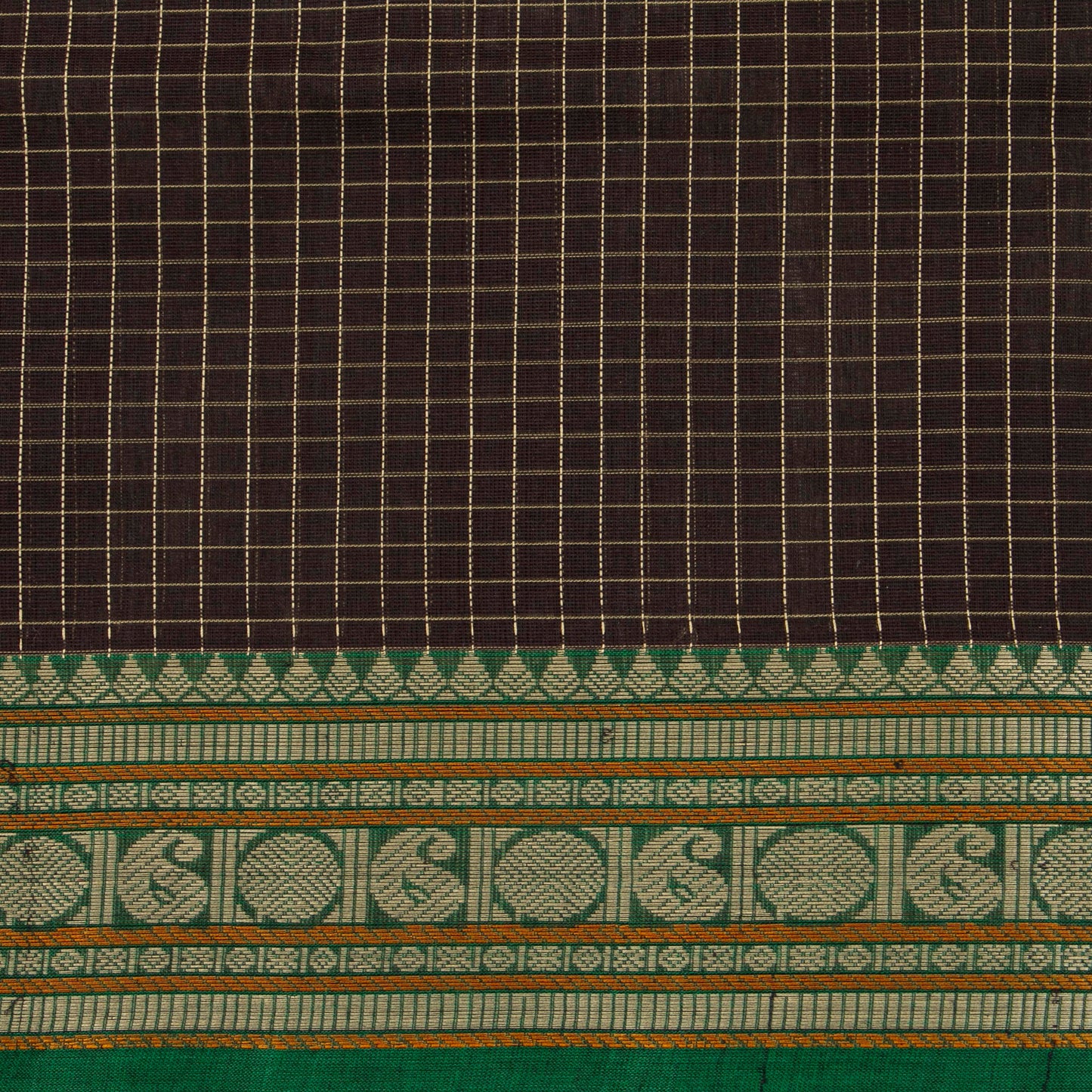 Black And Green Kanchi Cotton Saree PV RSP KC 239