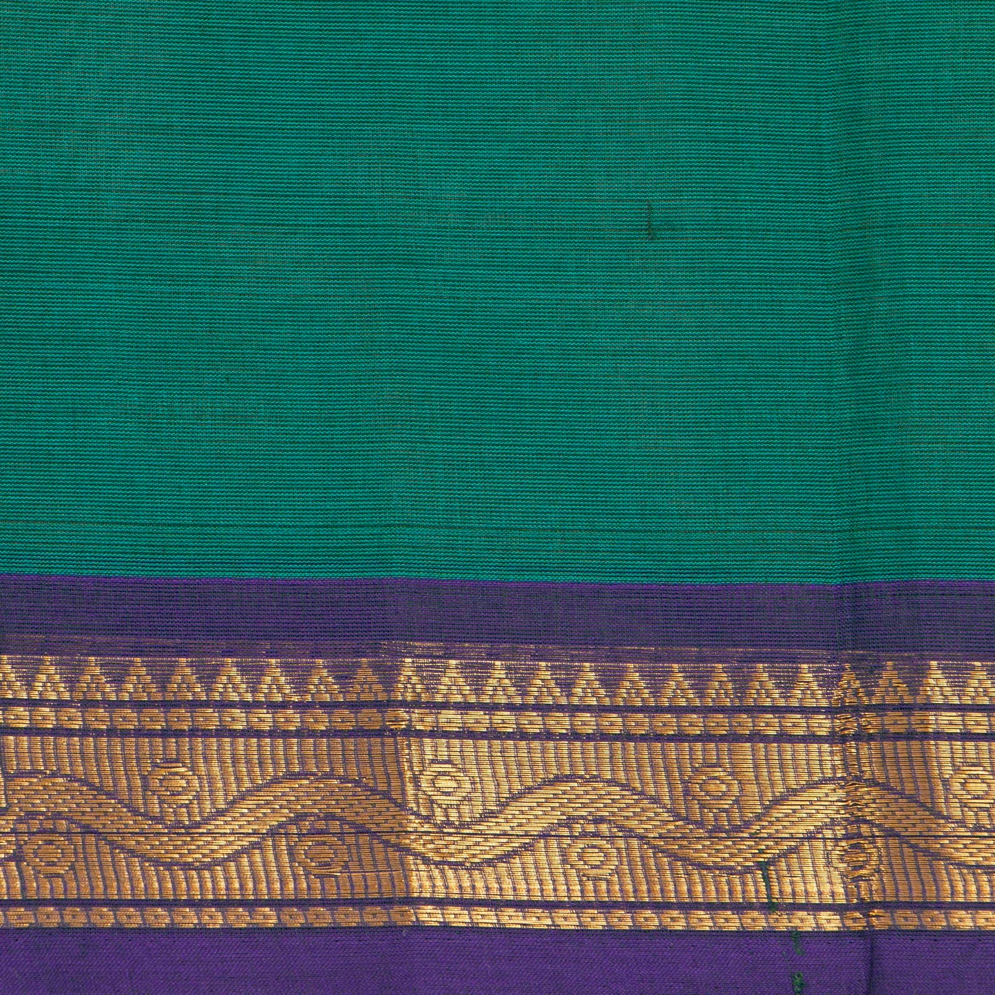 Green And Blue Kanchi Cotton Saree For Festive Wear PV MM KC 521