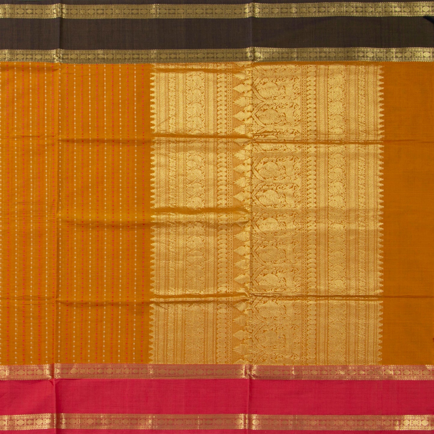 Mustard And Pink Lakshadeepam Kanchi Cotton Saree PV RSP KC 243