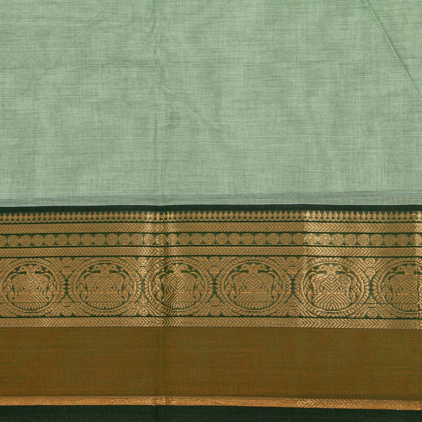 Green Kanchi Cotton Saree For Festive Wear PV MM KC 525