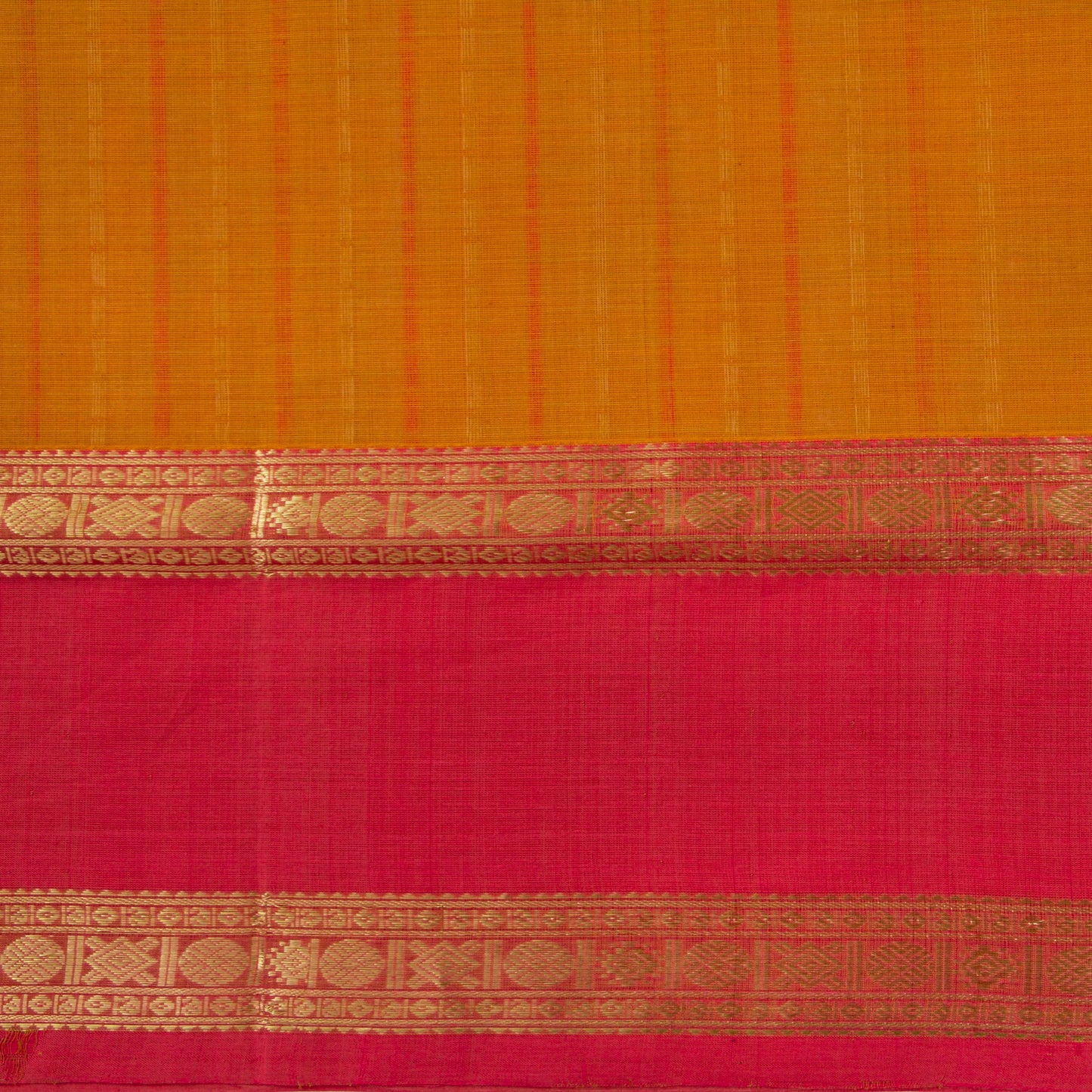 Mustard And Pink Lakshadeepam Kanchi Cotton Saree PV RSP KC 243