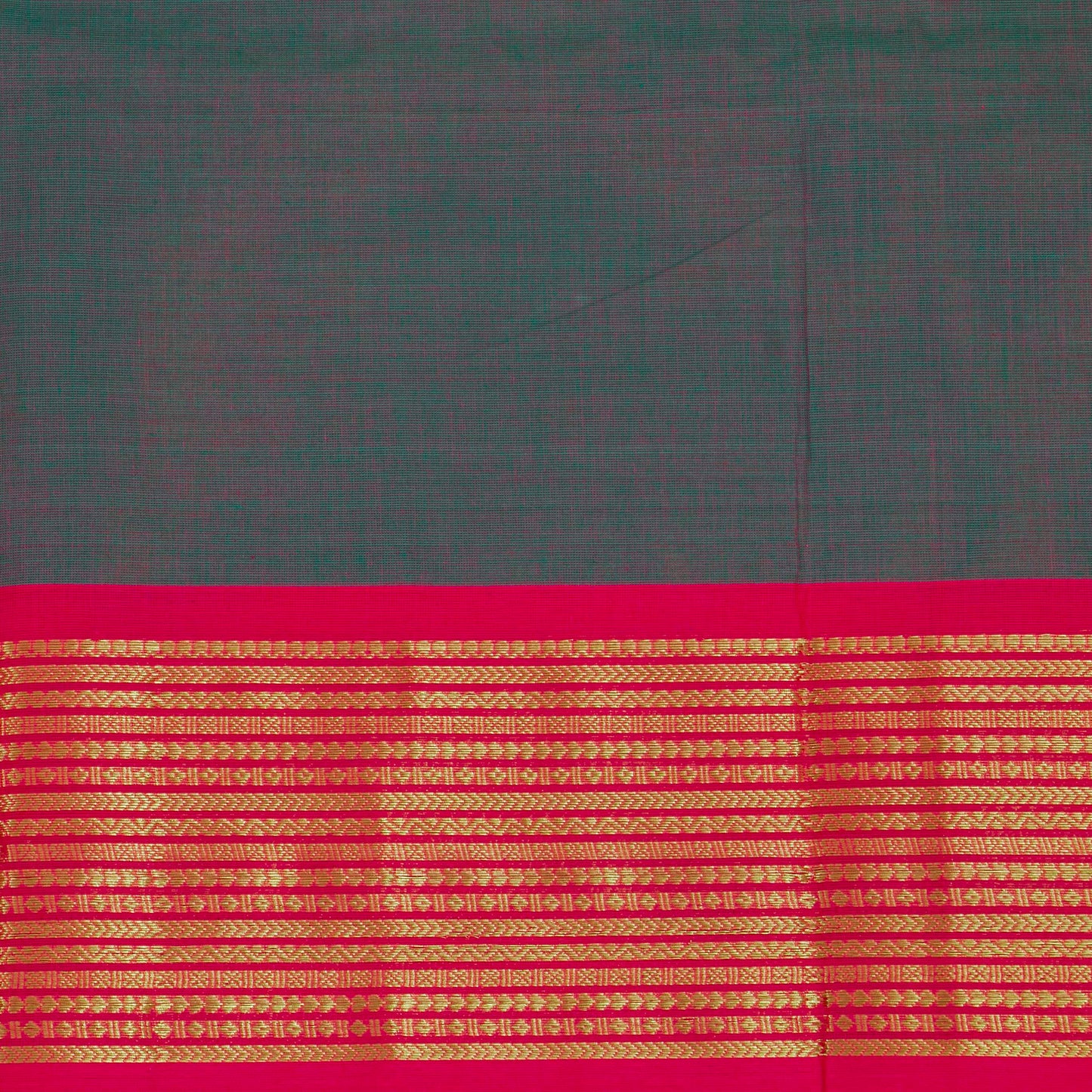 Blue And Pink Kanchi Cotton Saree For Festive Wear PV MM KC 468
