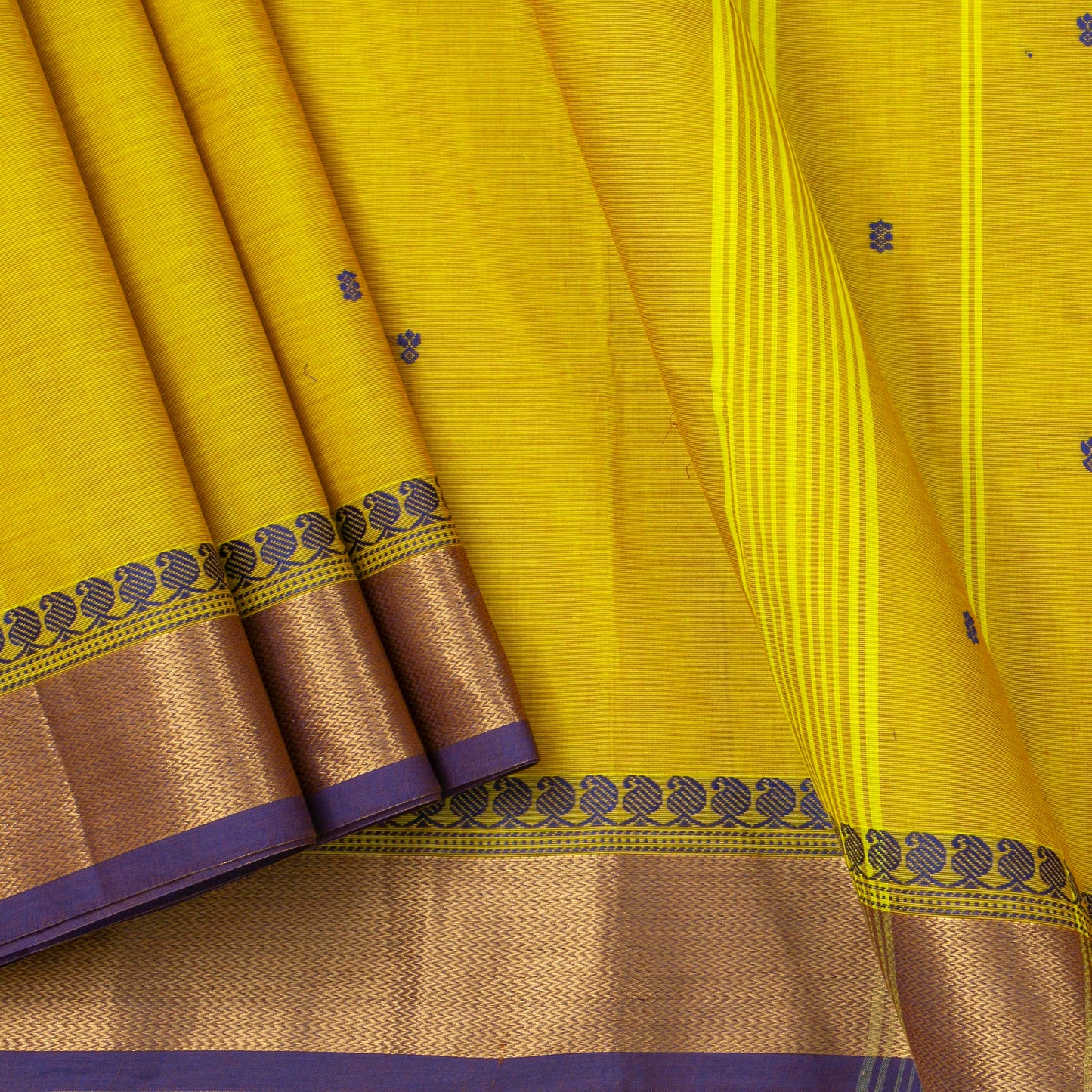 Yellow Kanchi Cotton Saree For Festive Wear PV MM KC 397