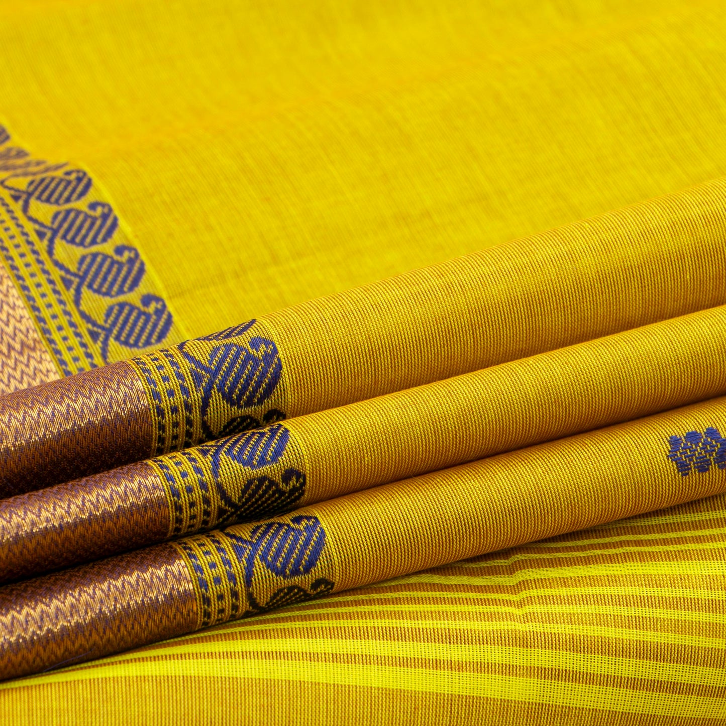 Yellow Kanchi Cotton Saree For Festive Wear PV MM KC 397