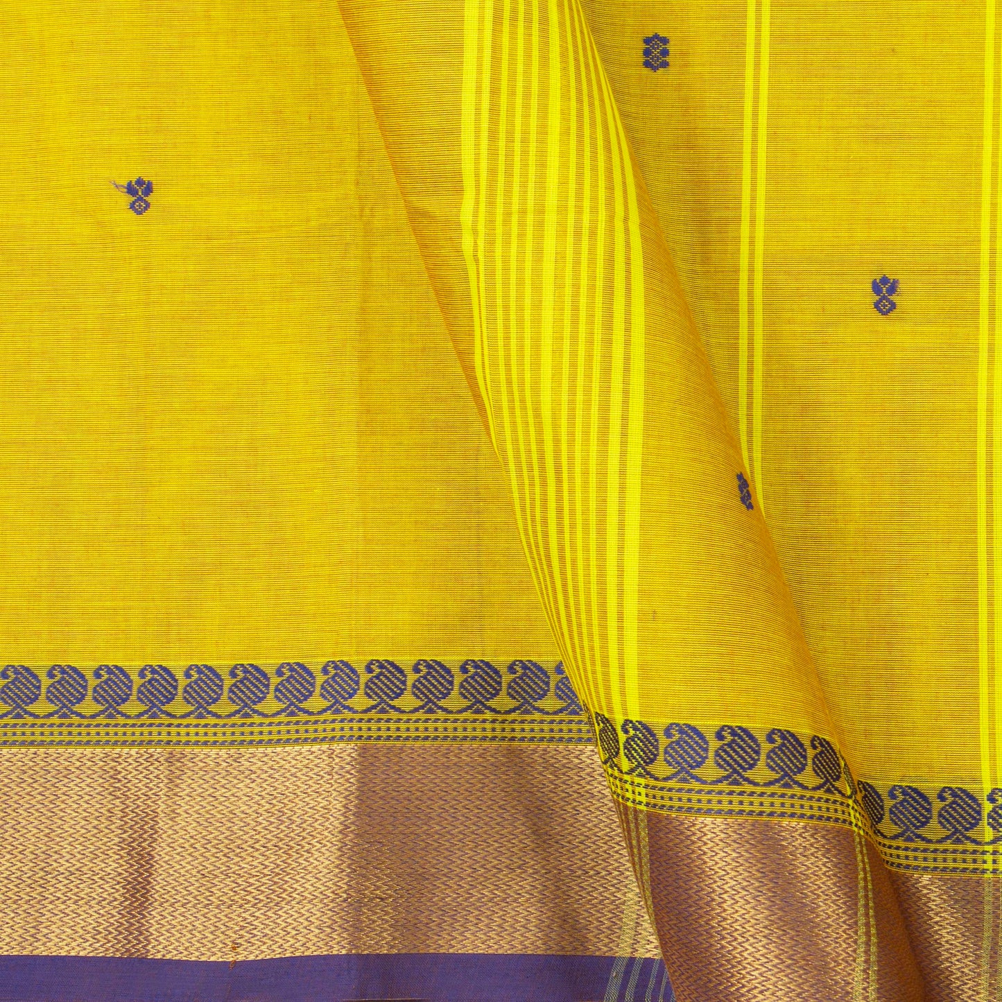 Yellow Kanchi Cotton Saree For Festive Wear PV MM KC 397