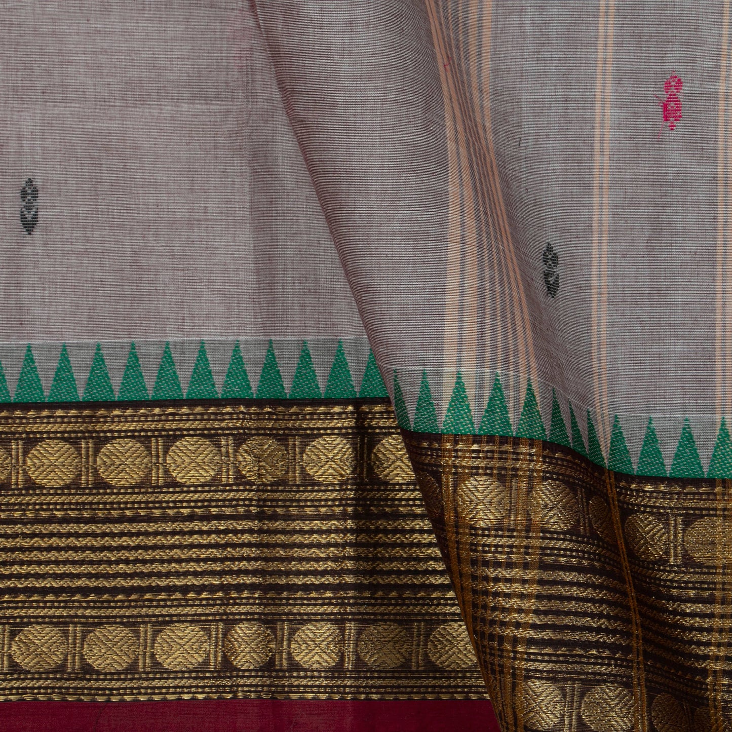 Mauve And Maroon Kanchi Cotton Saree For Festive Wear PV MM KC 399