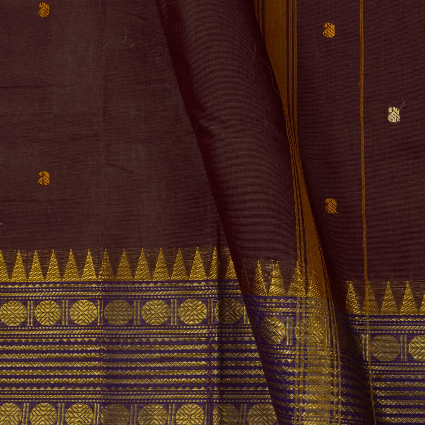 Brown Kanchi Cotton Saree For Festive Wear PV MM KC 402