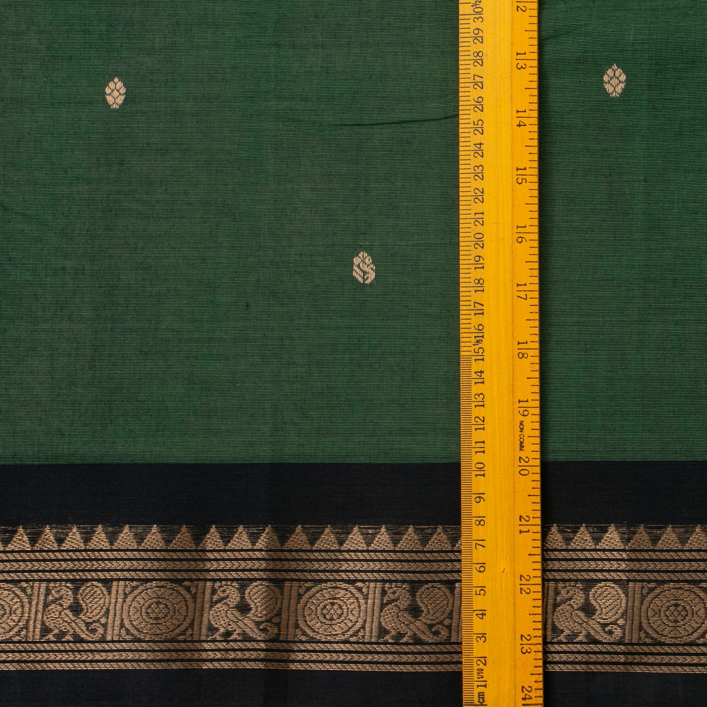 Green Kanchi Cotton Saree Ganga Jamuna Border PV MM KC 458