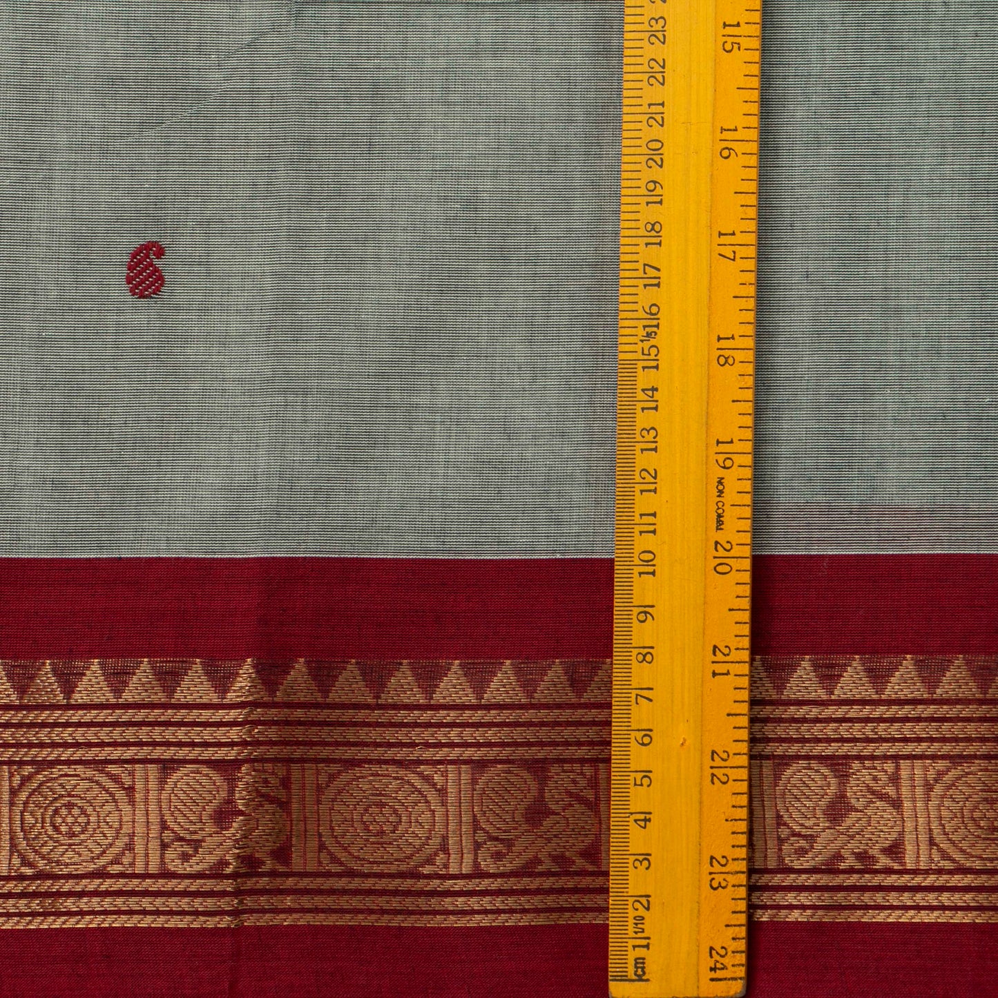Grey Kanchi Cotton Saree Ganga Jamuna Border For Festive Wear PV MM KC 418