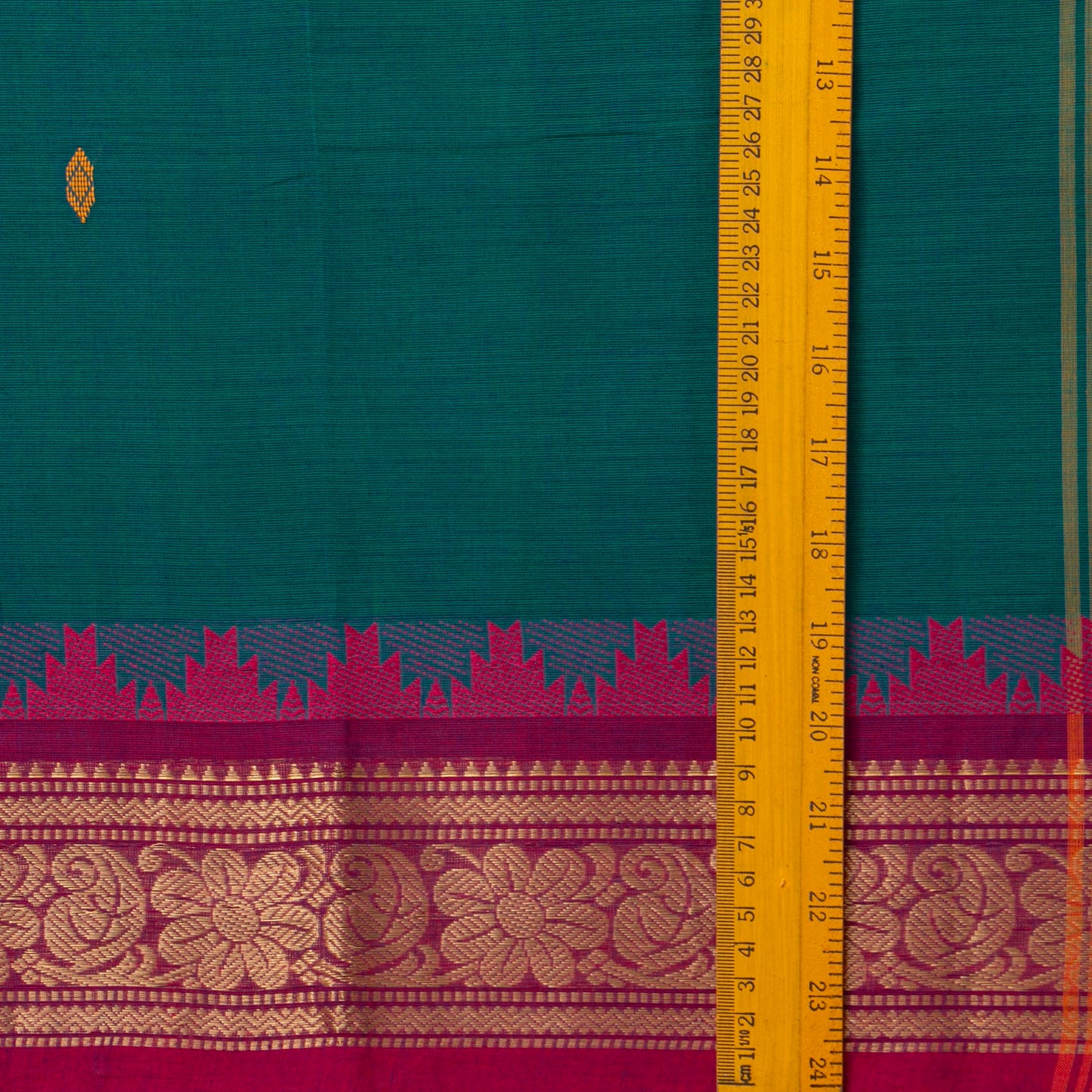 Teal And Pink Kanchi Cotton Saree For Festive Wear PV MM KC 390