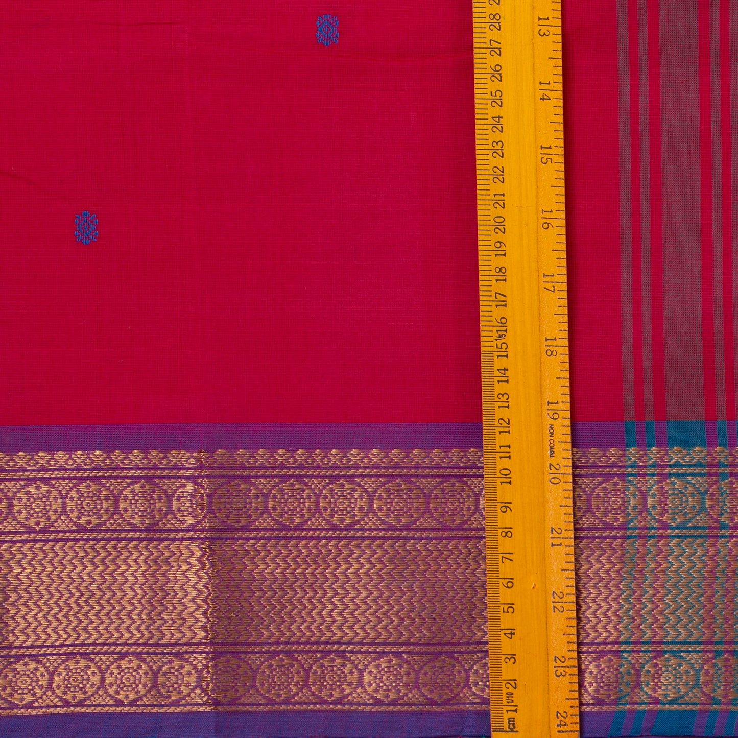 Pink And Purple Kanchi Cotton Saree For Festive Wear PV MM KC 389