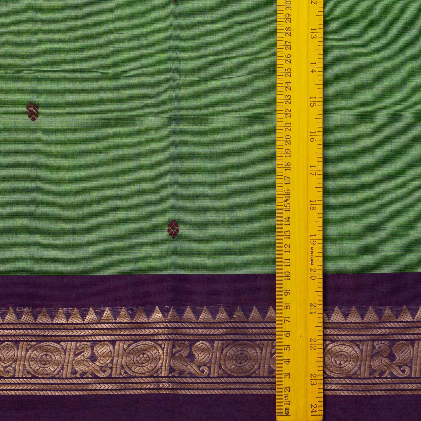 Green Kanchi Cotton Saree Ganga Jamuna Border For Festive Wear PV MM KC 493