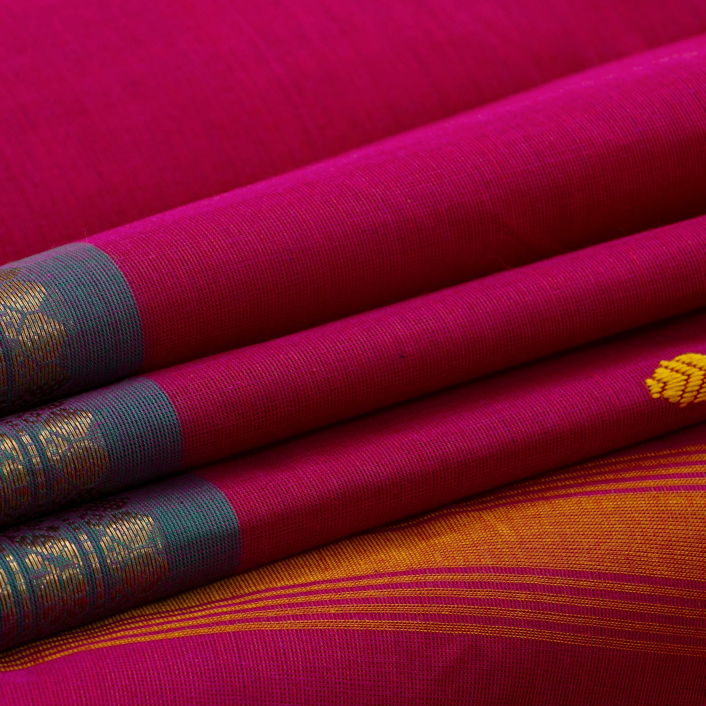 Pink And Blue Kanchi Cotton Saree PV MM KC 460