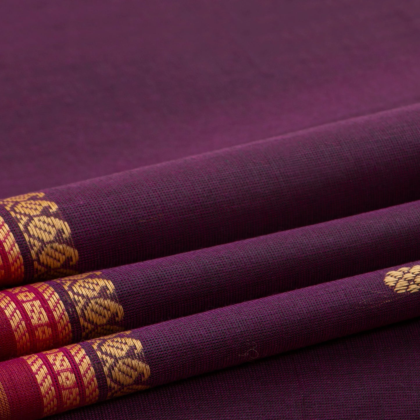 Wine Kanchi Cotton Saree For Festive Wear PV MM KC 501