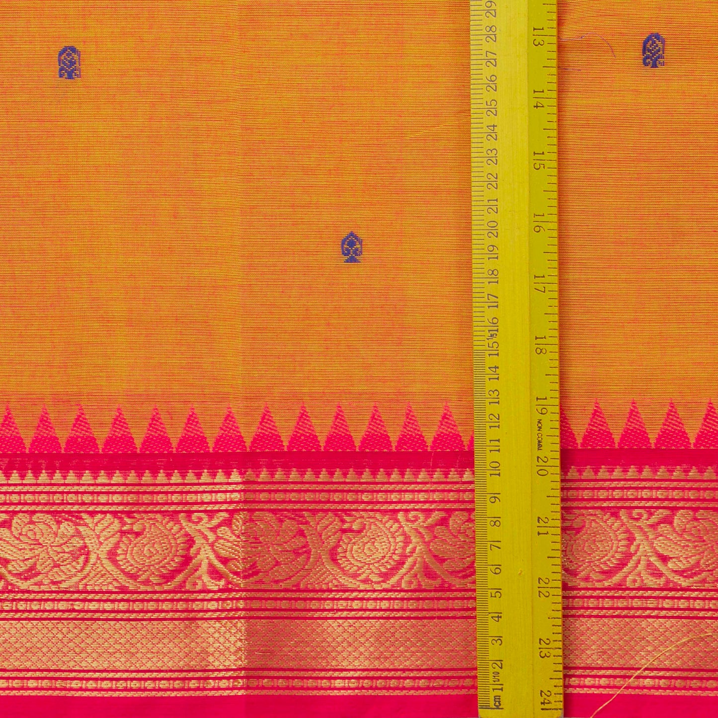 Mustard Kanchi Cotton Saree Ganga Jamuna Border PV MM KC 461