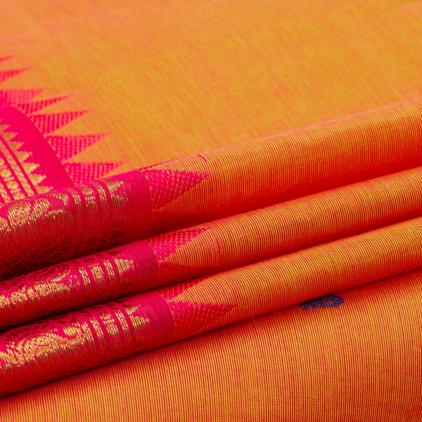 Mustard Kanchi Cotton Saree Ganga Jamuna Border PV MM KC 461