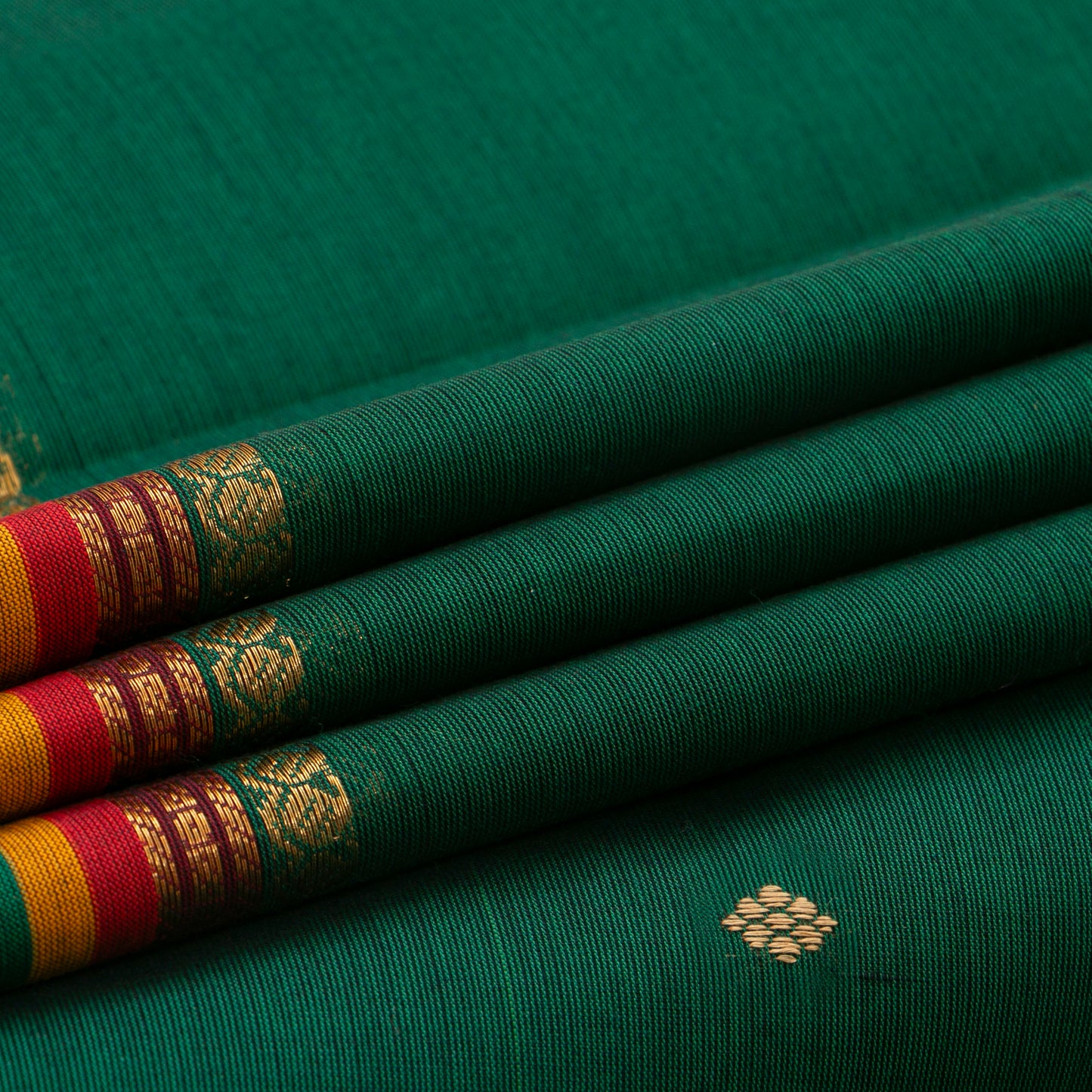 Green Kanchi Cotton Saree For Festive Wear PV MM KC 404