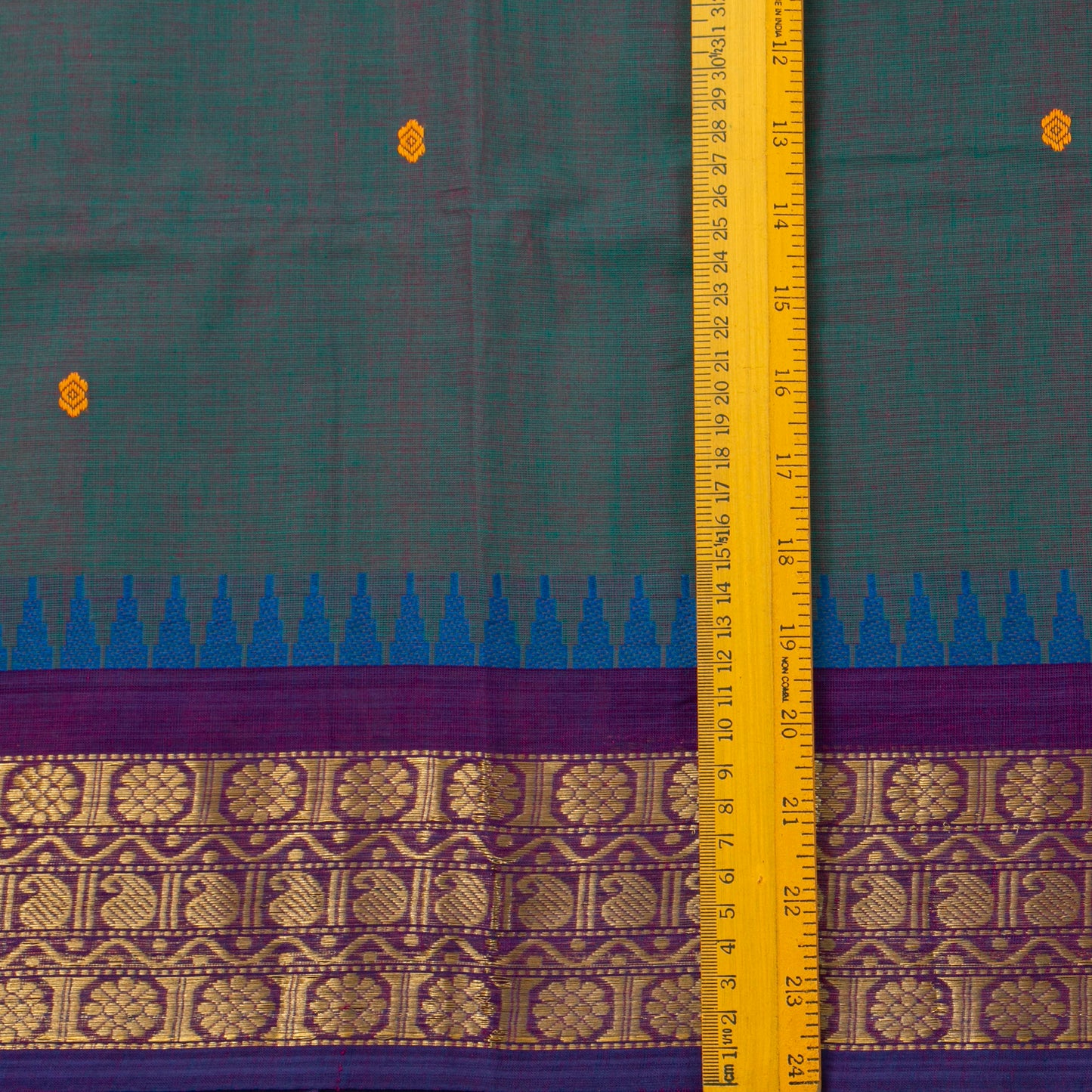 Mayilkazhuthu Blue And Purple Kanchi Cotton Saree PV MM KC 457