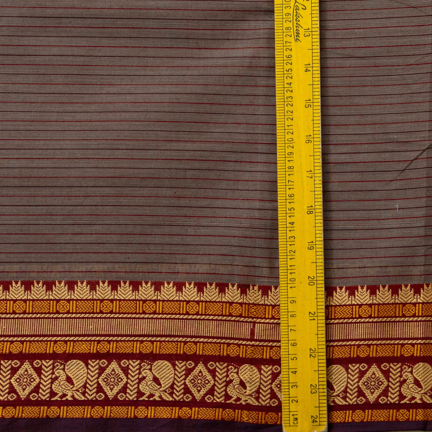 Grey And Maroon Chettinad Cotton Saree PV SK CC 198