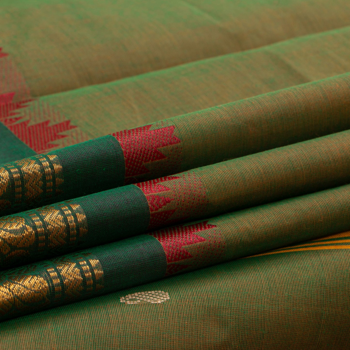 Mandhulir Green Kanchi Cotton Saree PV MM KC 471