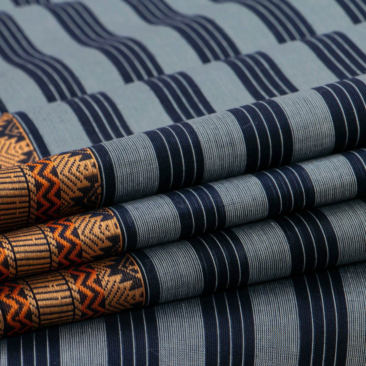 Grey And Blue Chettinad Cotton Saree PV SK CC 200