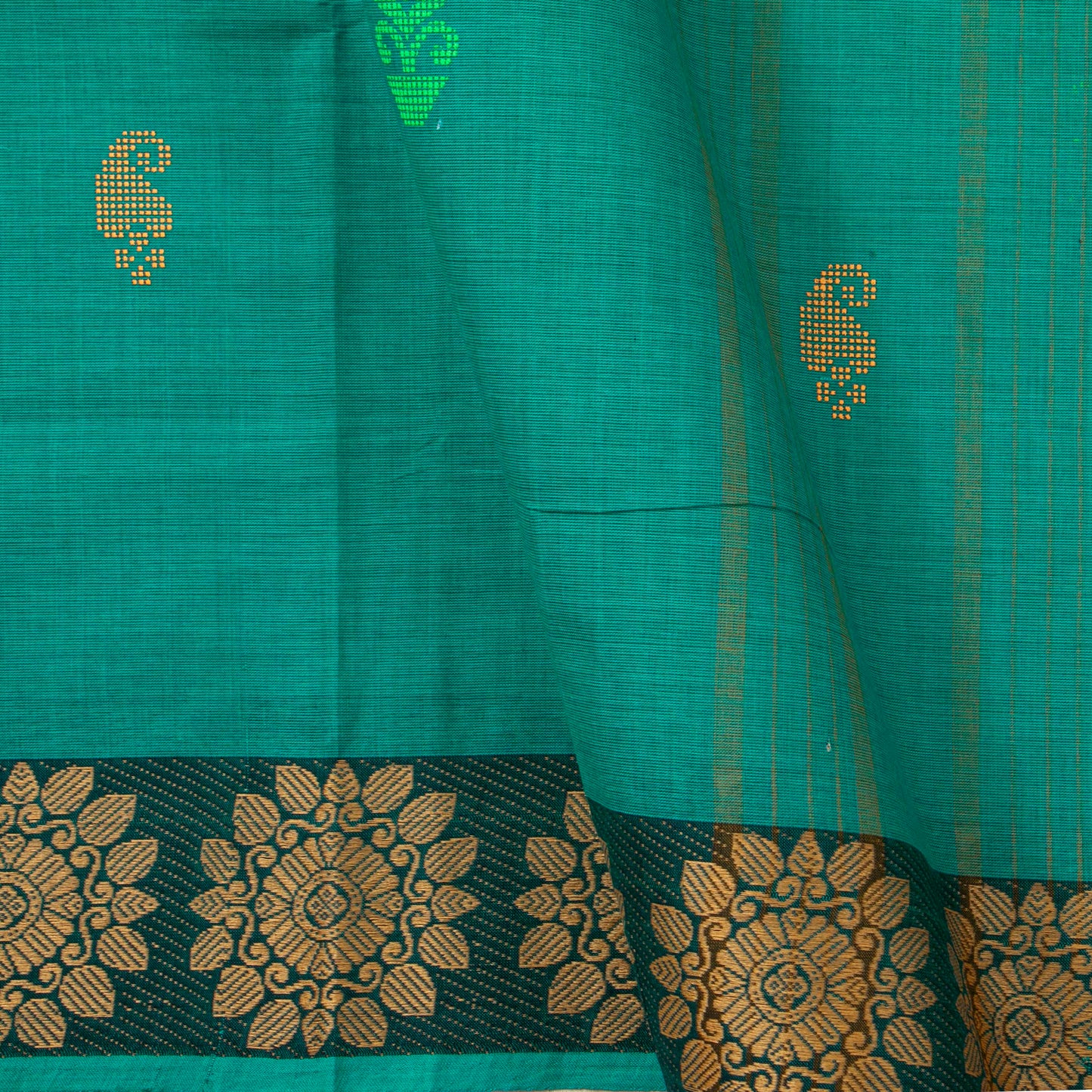 Green Chettinad Cotton Saree PV SK CC 185