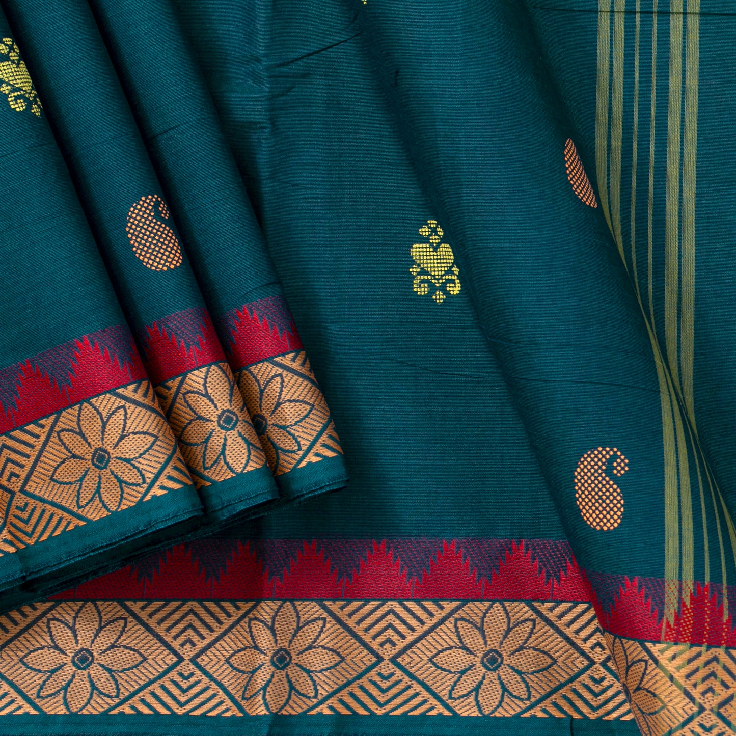 Blue Chettinad Cotton Saree PV SK CC 182