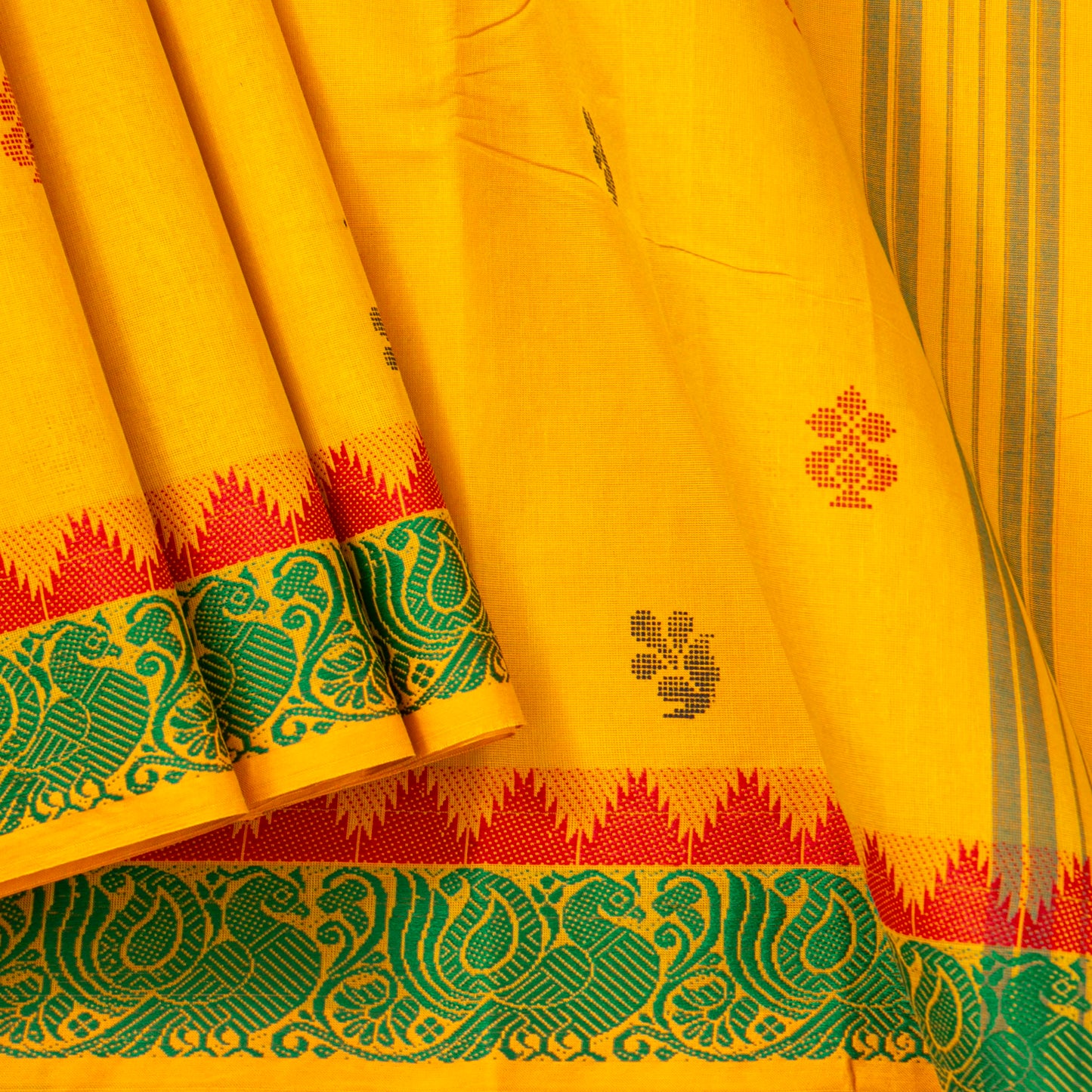 Yellow Chettinad Cotton Saree PV SK CC 183