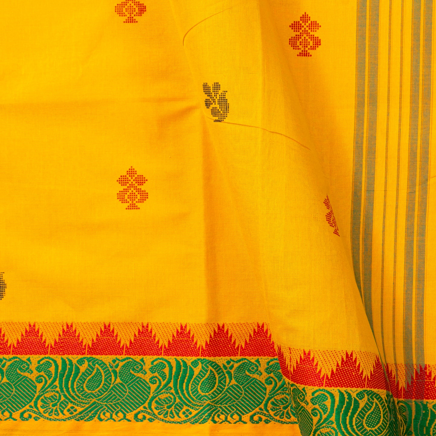 Yellow Chettinad Cotton Saree PV SK CC 183