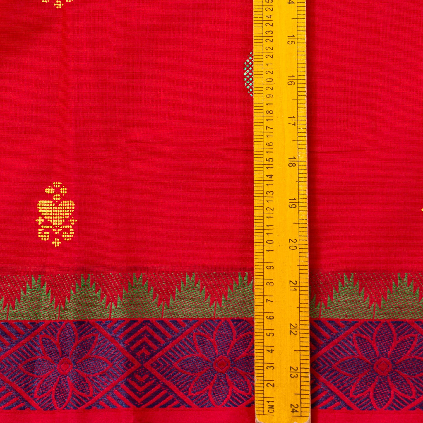 Red Chettinad Cotton Saree PV SK CC 184