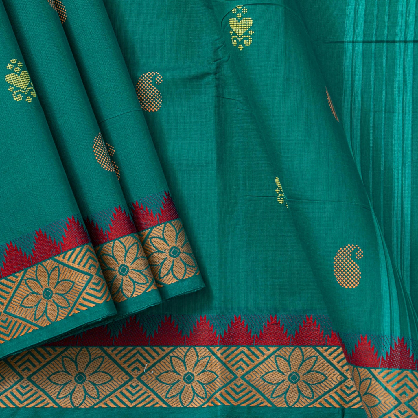Green Chettinad Cotton Saree PV SK CC 188